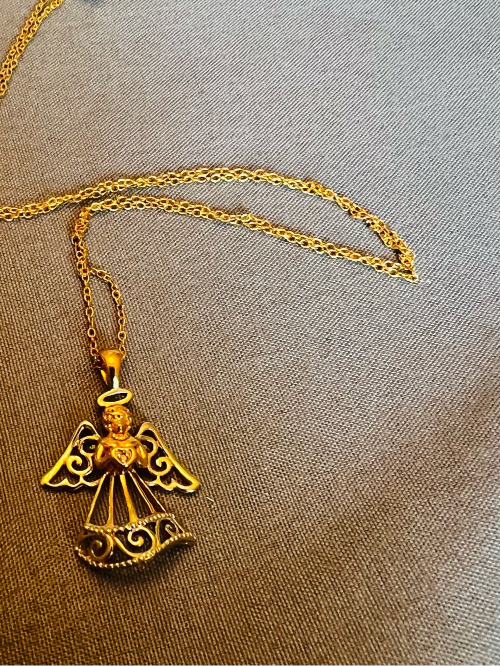 Gold Angel Pendant Necklace - Women's Jewelry